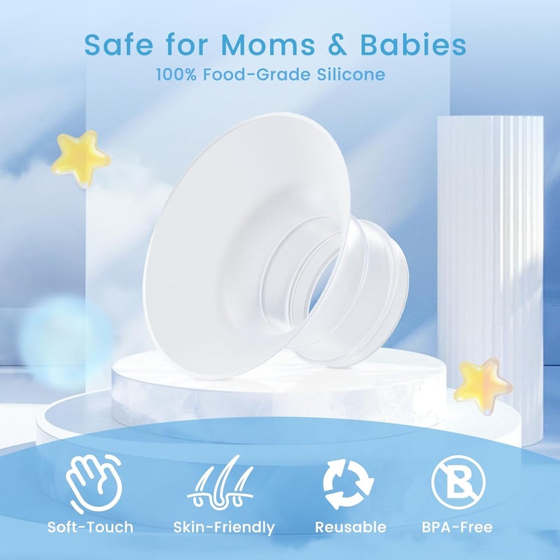 Hranio Breast Pump Flange Insert Compatible with Momcozy m5 Replacement Parts Momcozy s12 Pro Replacement Parts Spectra/Medela/Elvie/Tsrete/Eufy/Lansinoh Breast Pump 21mm Flange Inserts for Spectra 8PCS - Image 3